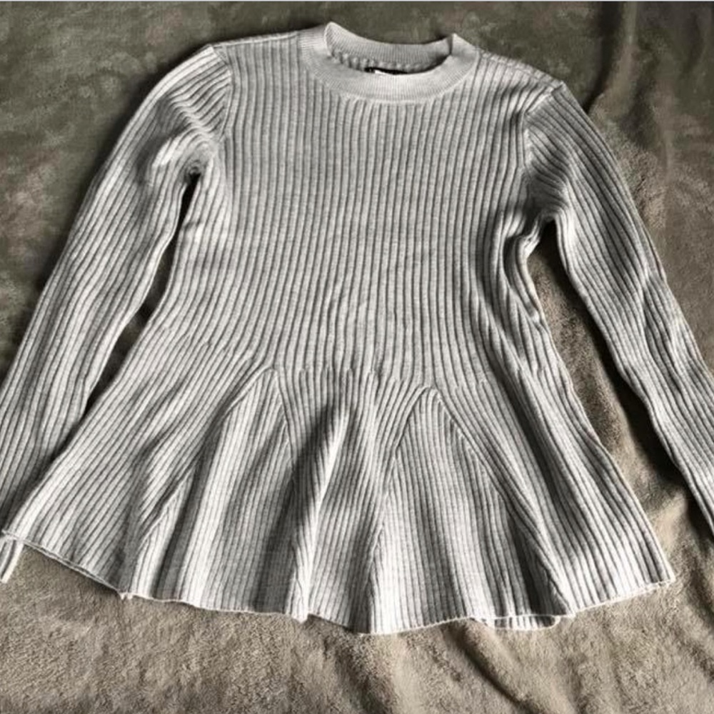 Grey peplum sweater